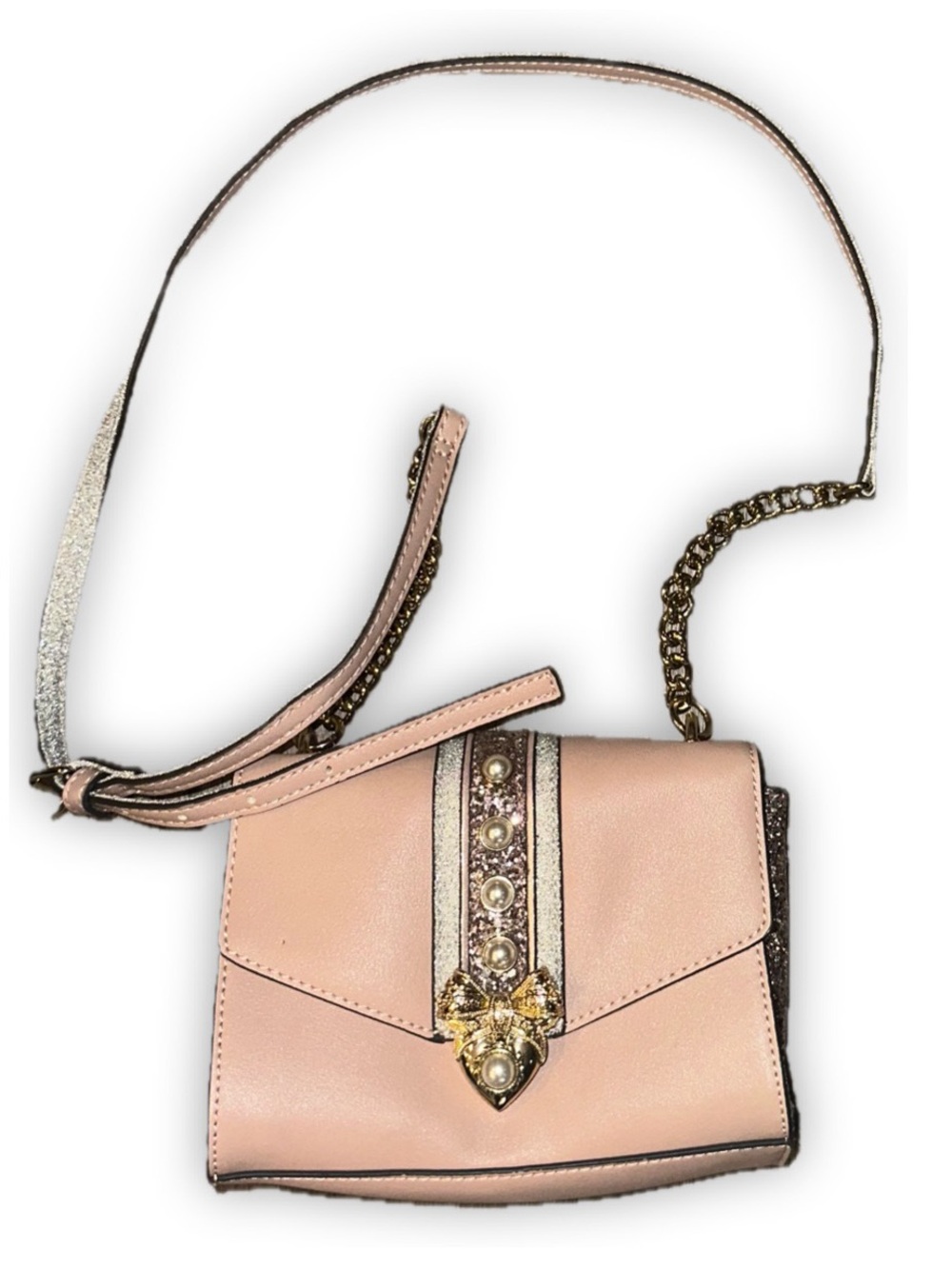 Aldo Women’s Pink Pearl-Accent Crossbody Bag